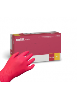 Rękawice nitrylowe malinowe...